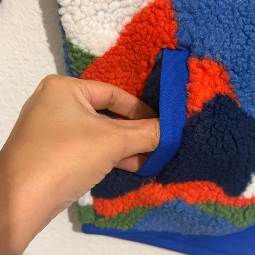 Mini Boden Kids' Cosy Borg Fleece Jacket Multicolor Abstract